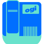 blue and mint Ogi full fibre phone